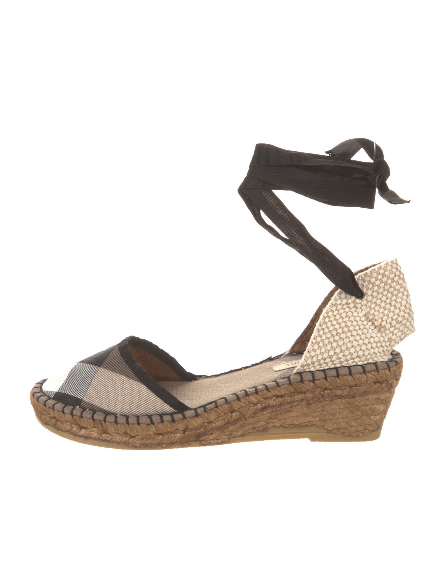 Burberry Canvas Plaid Print D'Orsay Pumps